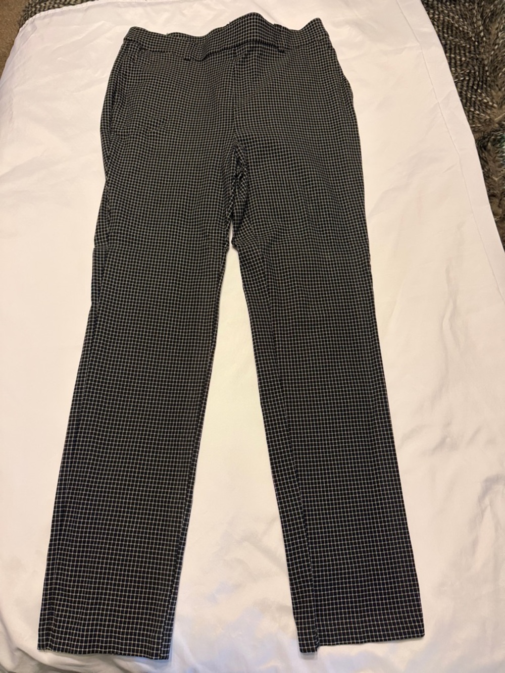 Rafaella Black and White Micro-Check Dress Pants